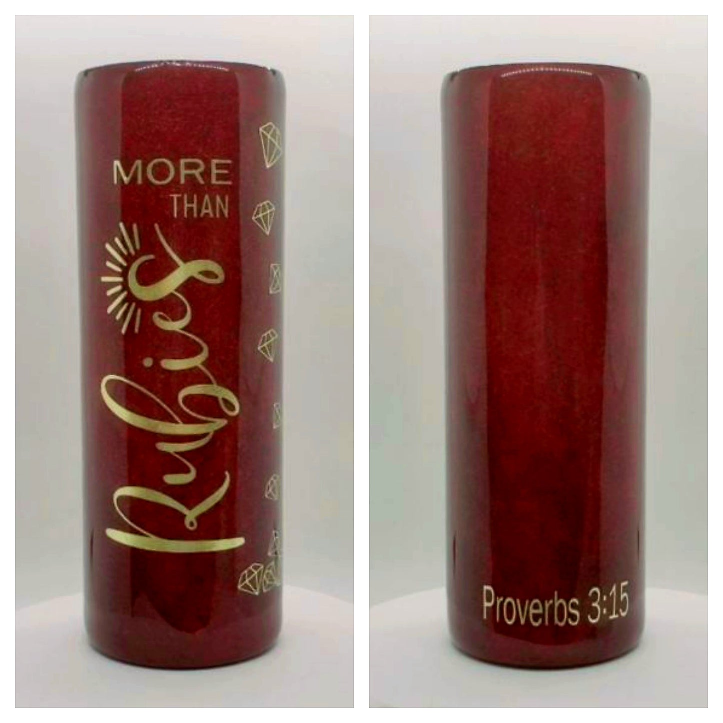 20 oz. Proverbs 3:15 Glittered Tumbler