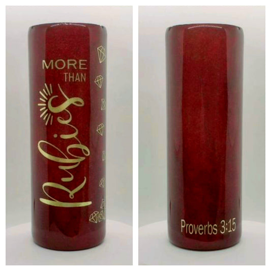 20 oz. Proverbs 3:15 Glittered Tumbler