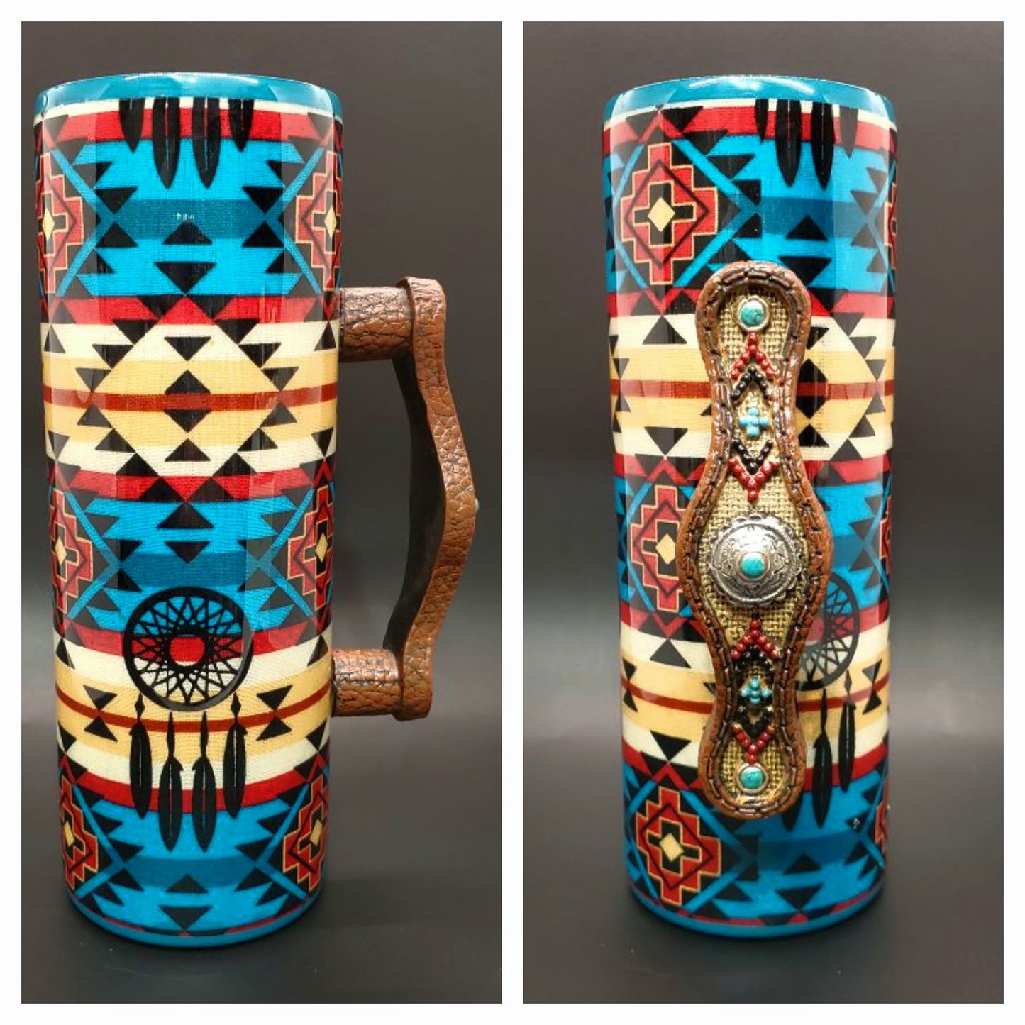 20 oz. Southwest Fabric Tumbler with handle