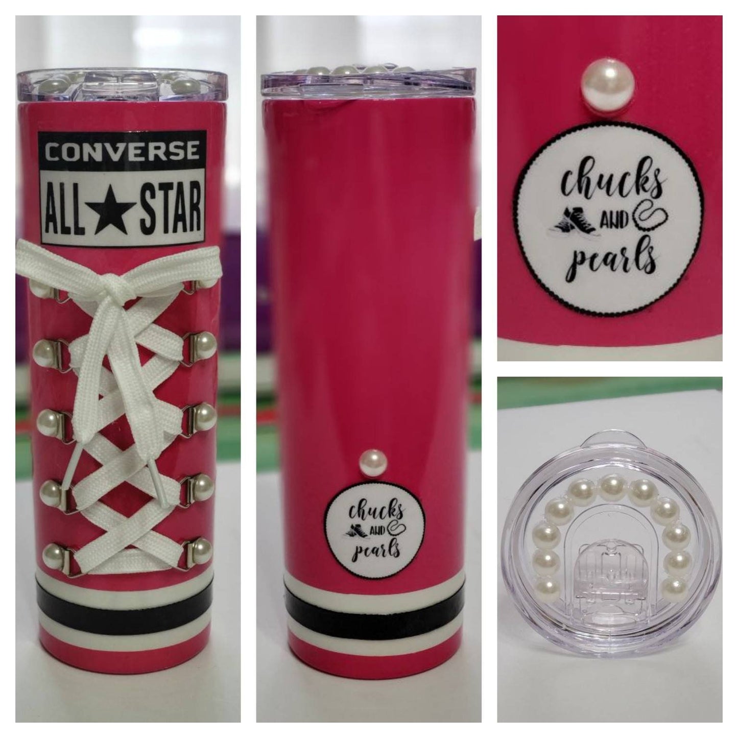 20 oz. Chucks & Pearls Converse Tumbler