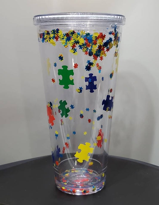 24 oz. Autism Snow Globe Tumbler